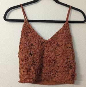 Rust Orange Lace Zara Top